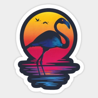 Flamingo on sunset Sticker